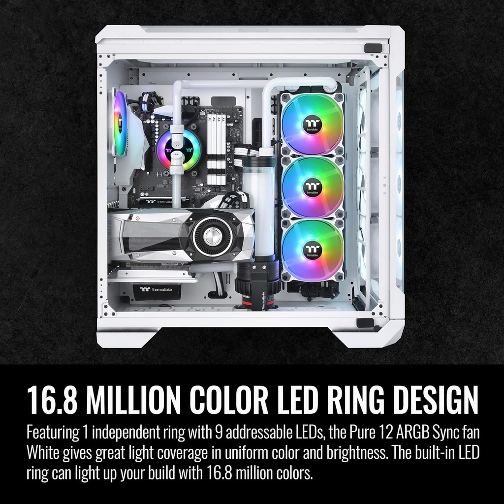 Thermaltake PURE 12 | ARGB SYNC | 3 PACK FAN | WHITE | PC Builds Main
